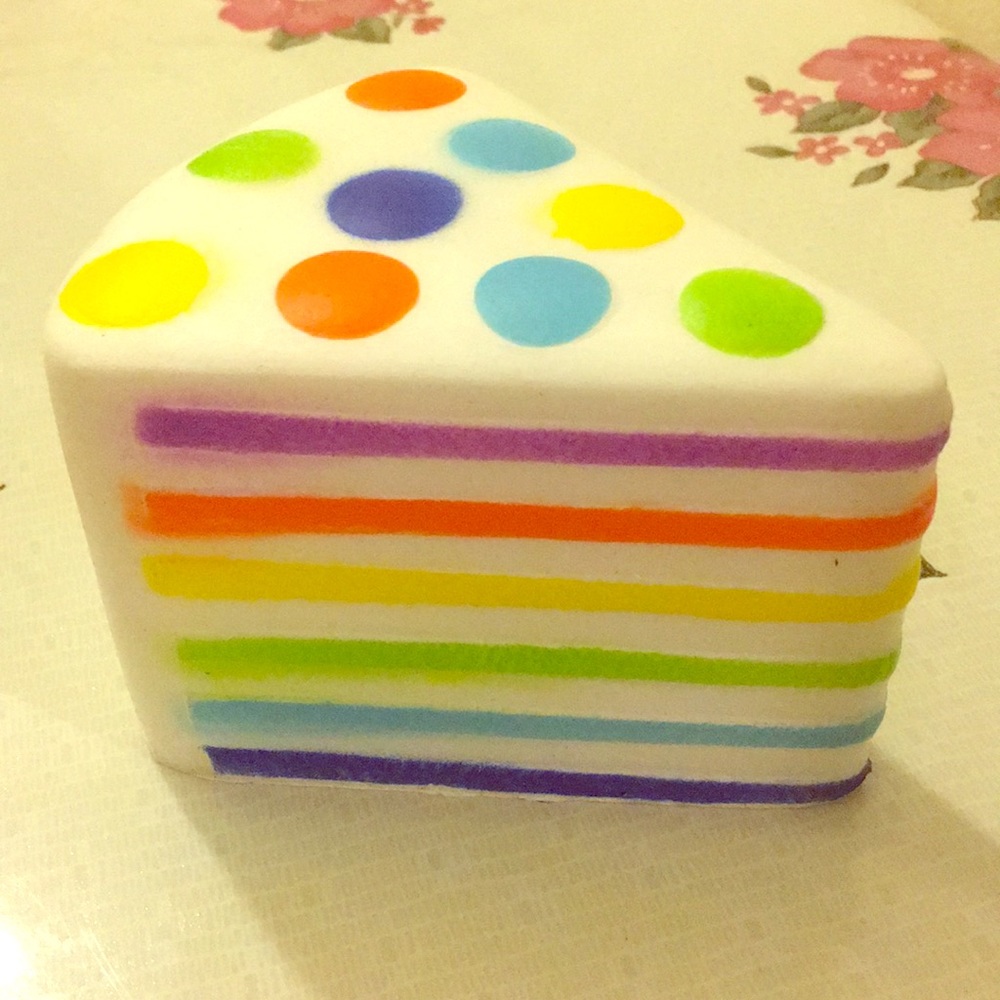 Rainbow cake slice squishy
